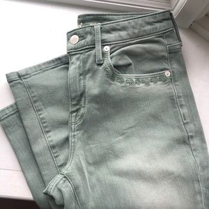High Rise Skinny Green Jeans Size 4R!!